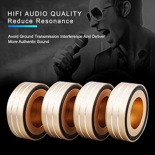 Miniatura 2 de Tertullus 4 pies de altavoz de aluminio HiFi Tocadiscos pies de aislamiento pies de soporte de aluminio Altavoces almohadillas de audio de 2.283 x