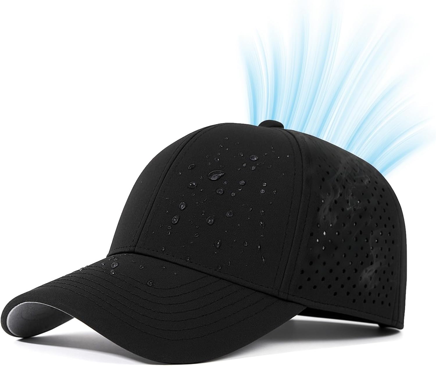 Hydro Performance Snapback Baseball Cap Lightweight Cooling Hat for Large Heads Water Repellent Breathable Floatable