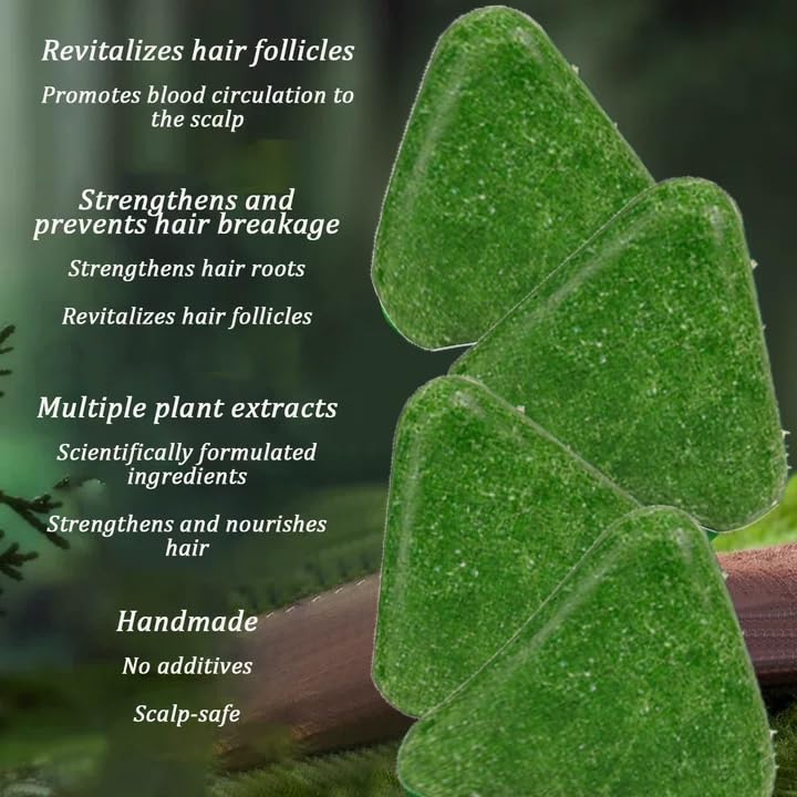 Miniatura 3 de Nature Triangle - Barra de champú, barra de champú Usman Grass, Nature Seven Green Soap Champús, calmante y fortalece el cabello para mujeres y