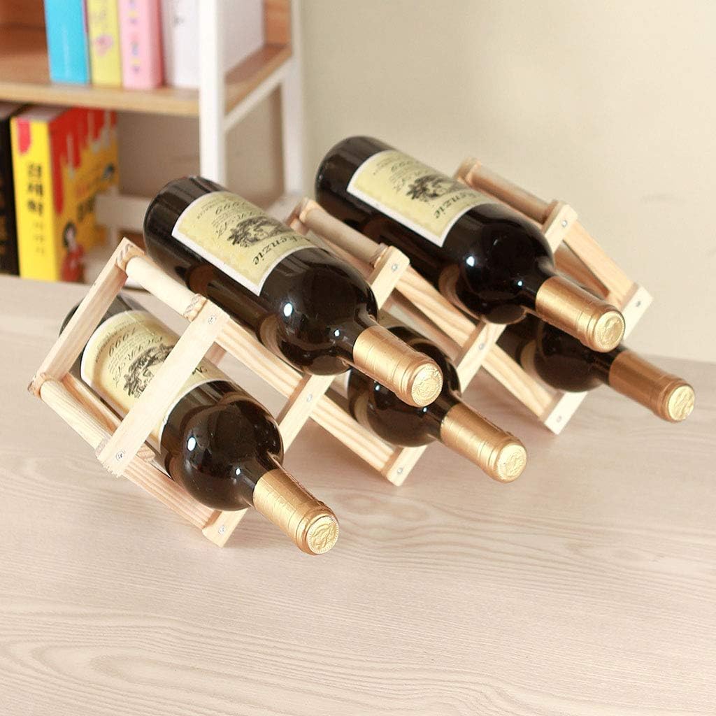 Wine Rack 5 Bottles of Wooden Folding Freestanding Wooden Bottle Rack Wine Rack Display Stand
