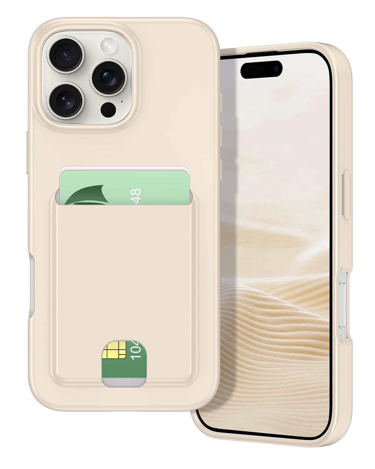 Petocase for iPhone 16 Pro Wallet Case Card Holder Slot Slim Fit Flexible TPU Gel Rubber Soft Skin Silicone Protective Phone Case Cover for Apple