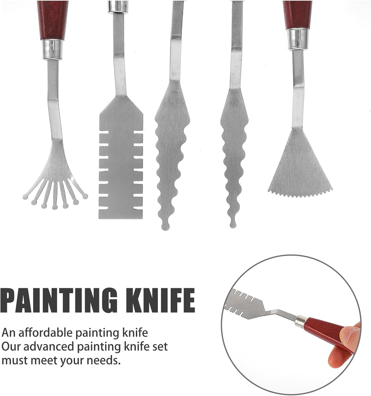 Mobestech 5PCS Sturdy Painting Scrape Knife for Gouache Acrylic Canvas Palette Scraper Tools for Ceramics Pottery Wall Art