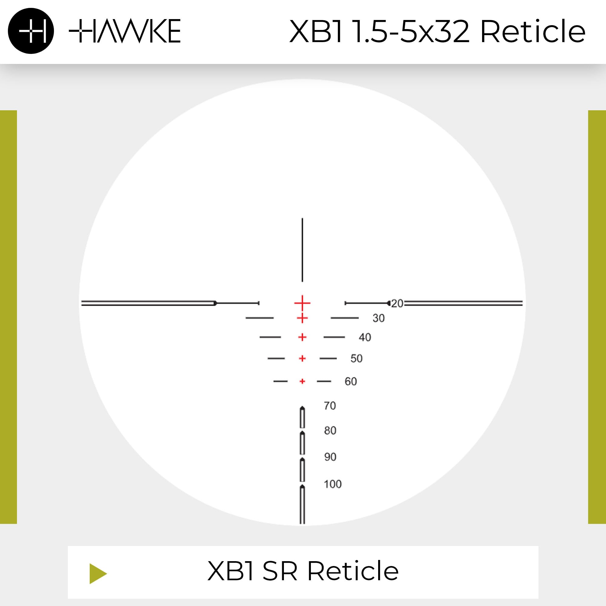 Hawke XBI SR (425fps) - Cannocchiale per braccio 1,5-5 x 32, nero, M