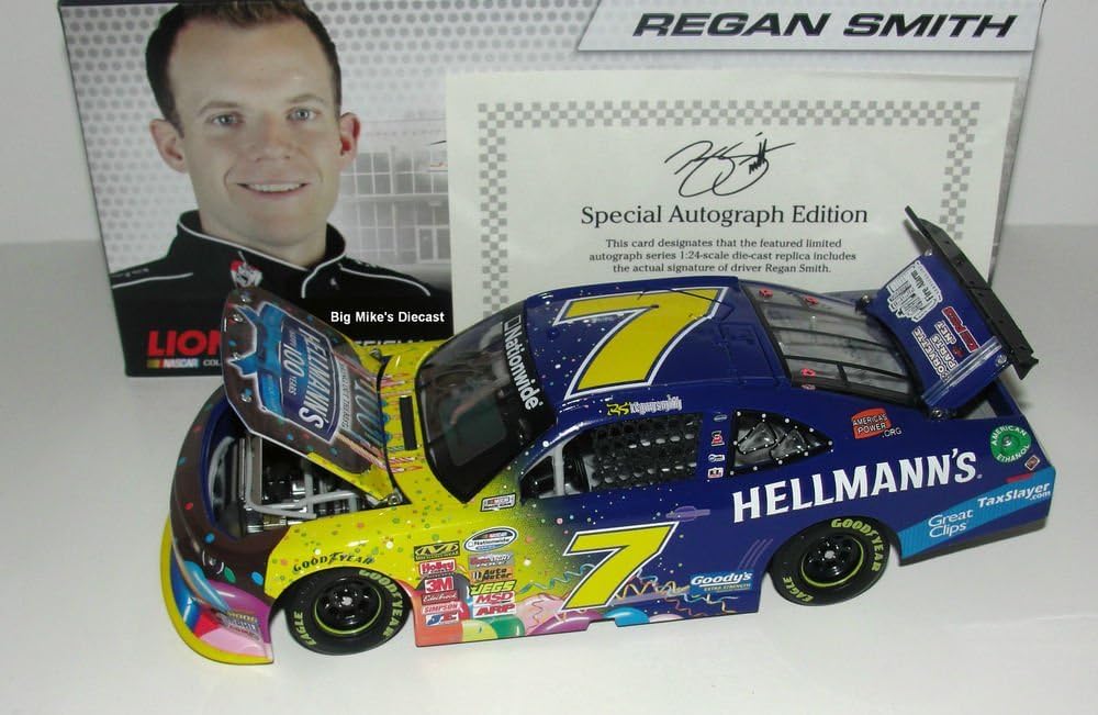 Reagan Smith #7 Hellmann's 2013 Chevy Camaro NASCAR Autographed Diecast Car, 1:24 Scale HOTO