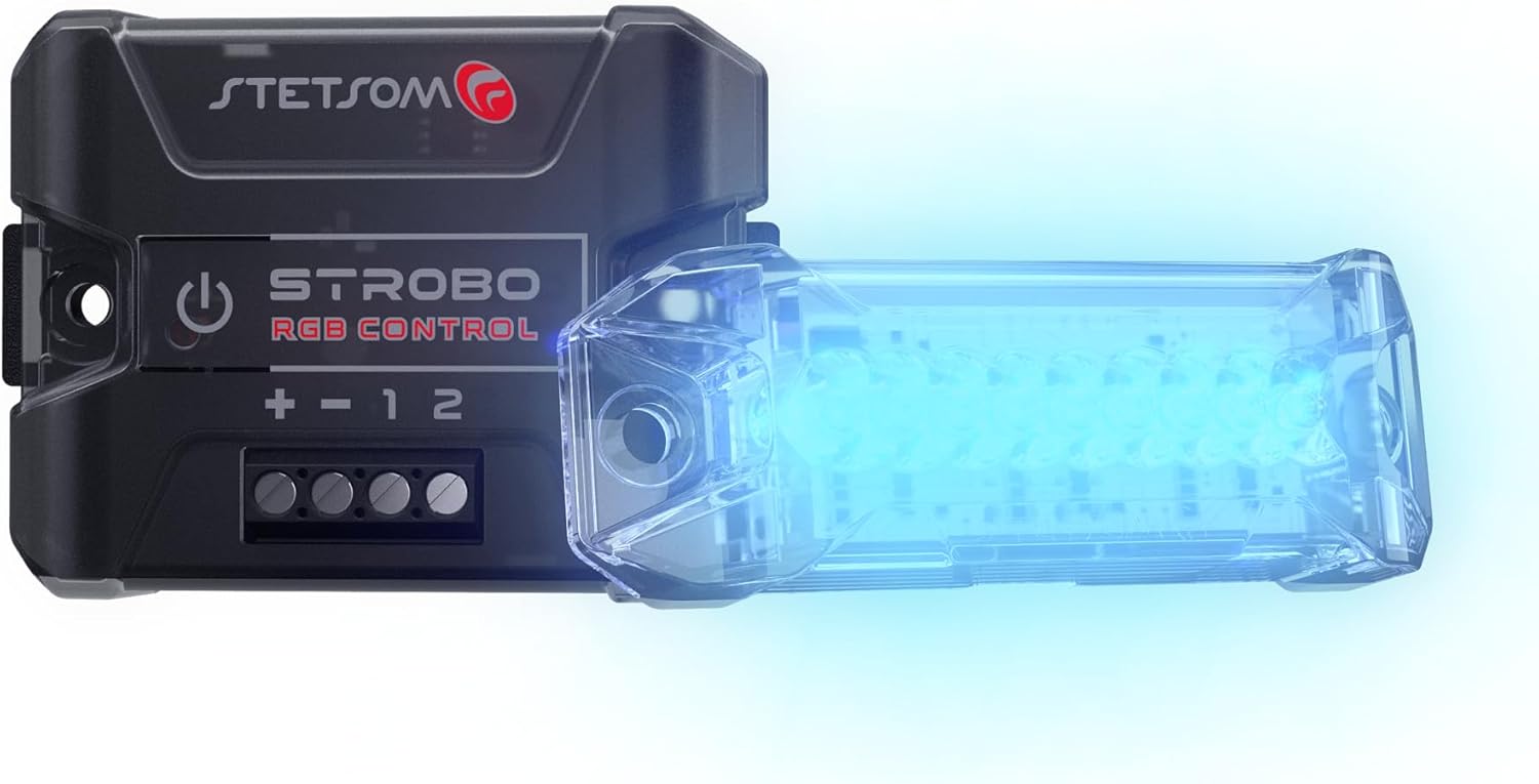 Stetsom Strobo - RGB Led Lights, 1 Central + 4 Pods, Car Audio, Home Decor, 2811 LED Strips Compatible, Music Mode, Controlled by App, Bluetooth, 2 Channel, Controls up to 600 Headlight by Channel