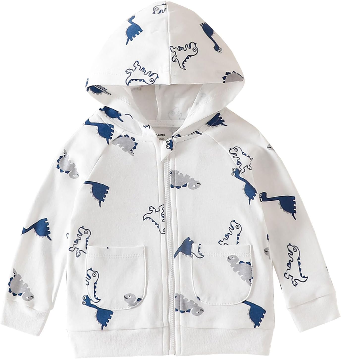 ROMPERINBOX Baby Hoodie for Boy Girl, Full Zip-up Lightweight Thin Jackets Coat Sweatshirts 0-24 Months