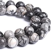 Vista 68 de 12MM 30 unidades de cuentas sueltas de jaspe obsidiana de copo de nieve marrón natural para hacer joyas, pulseras DIY