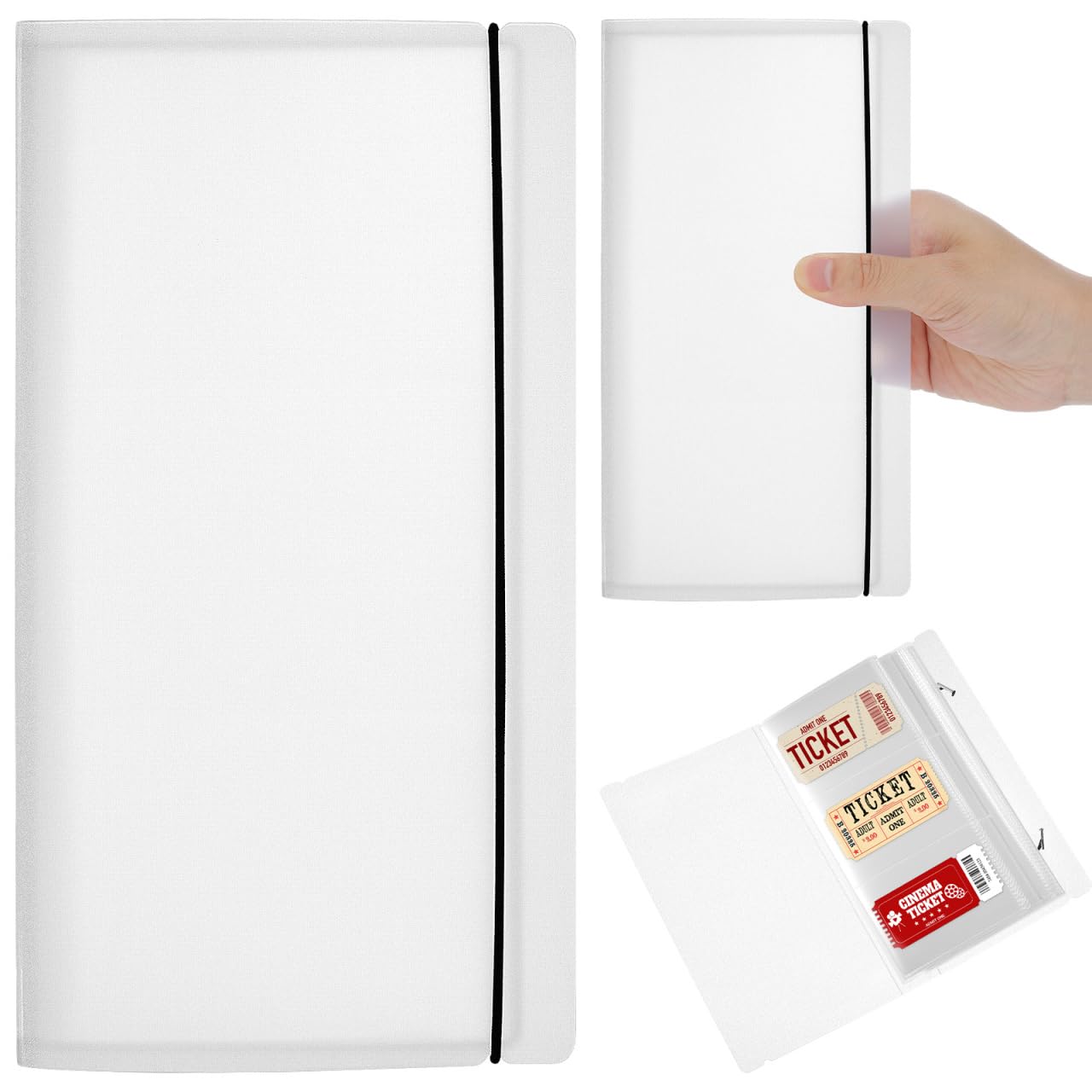 Zerodeko Ticket Album für Konzertkarten Aufbewahrung, Sammelalbum Erinnerungsbuch für Flugtickets Kinokarten, Loseblatt Hüllen Tasche mit Fächern 22.5 x 12.5cm Spielzeug