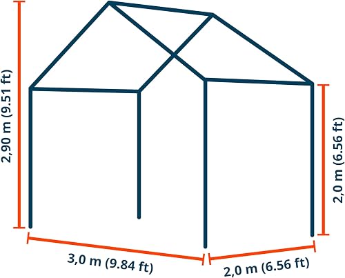 TOOLPORT Tendone per Feste gazebo 3x5 m Bianco PE 350 N Impermeabile Protezione UV Tenda Giardino sagre Eventi mercati Esterno - 5