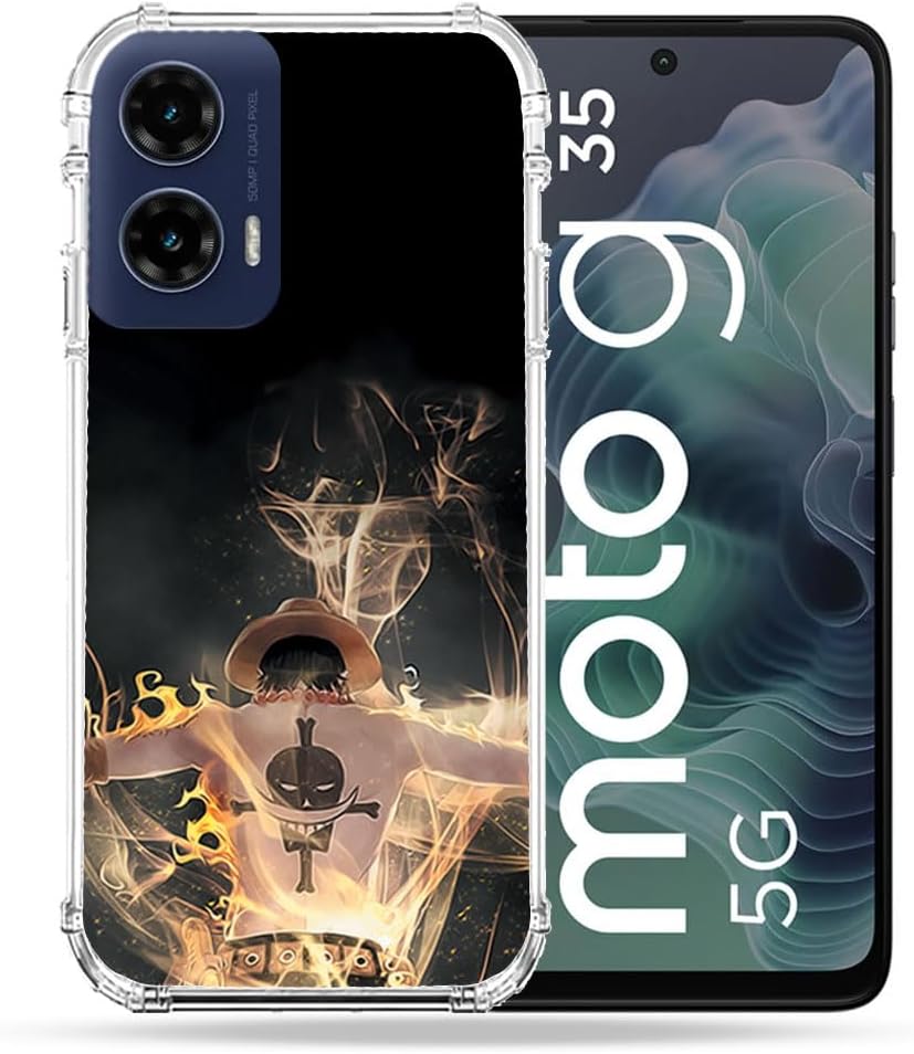 Cokitec Case for Motorola G35 5G Manga One Piece Ace Black