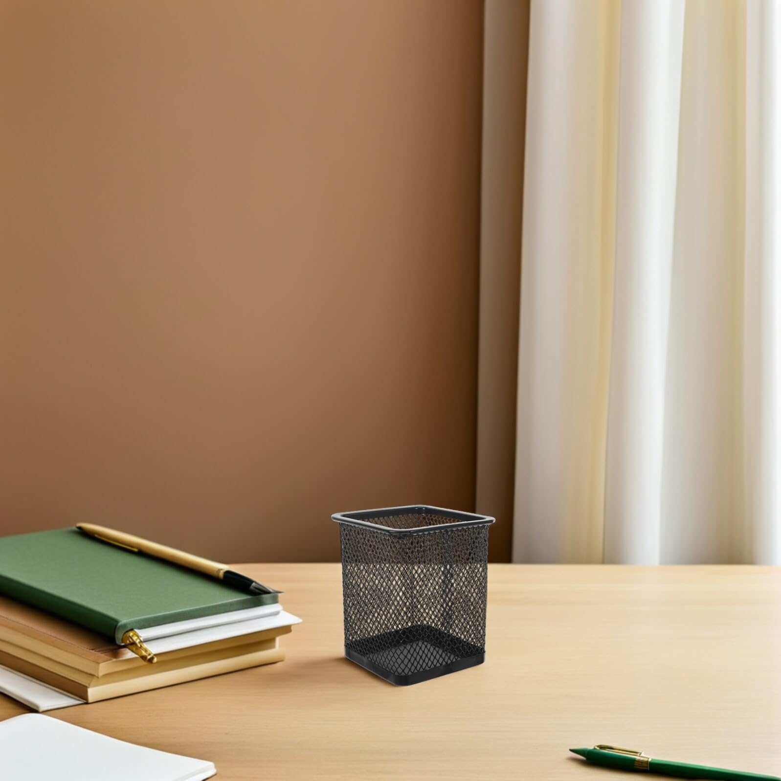 NOLITOY Portapenne Nero in Ferro a Rete per Scrivania, Organizer da Bancone 12 Pezzi, Contenitore per Matite e Accessori da Ufficio, per Casa, Ufficio e Aula