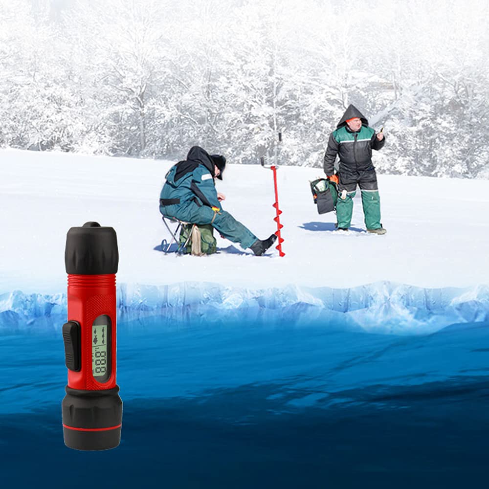 Ecoscandaglio Sonar per Pesca nel Ghiaccio con Luce Subacquea a LED Ecoscandaglio Portatile Wireless con profondità di rilevamento di 0,8-90 m