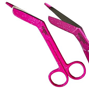 Artlab-Lister Bandage Scissors - EMT and Trauma Shears - 5.5 Inch Nursing Scissors -Stainless Steel Bandage Scissors for Nurses German Stainless Steel Pink Dew Drop 5.5"