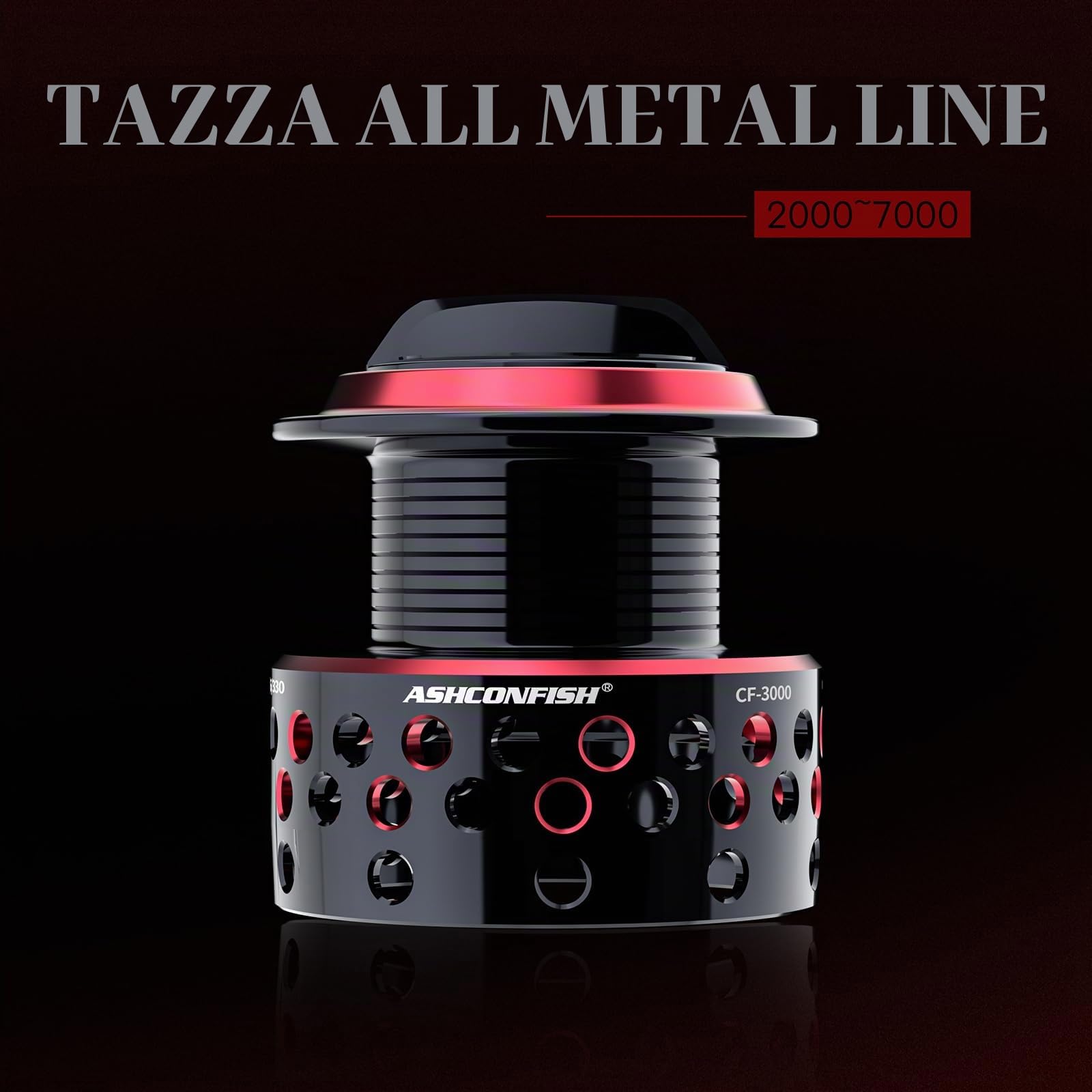 Ashconfish Mulinello da pesca, rapporto di trasmissione 5.0: 1, 7+ 1 BB in acciaio Vieni con linea intrecciata da 100 M, forza di frenata massima di 17.6 libbre, perfetto per la pesca in acqua dolce.