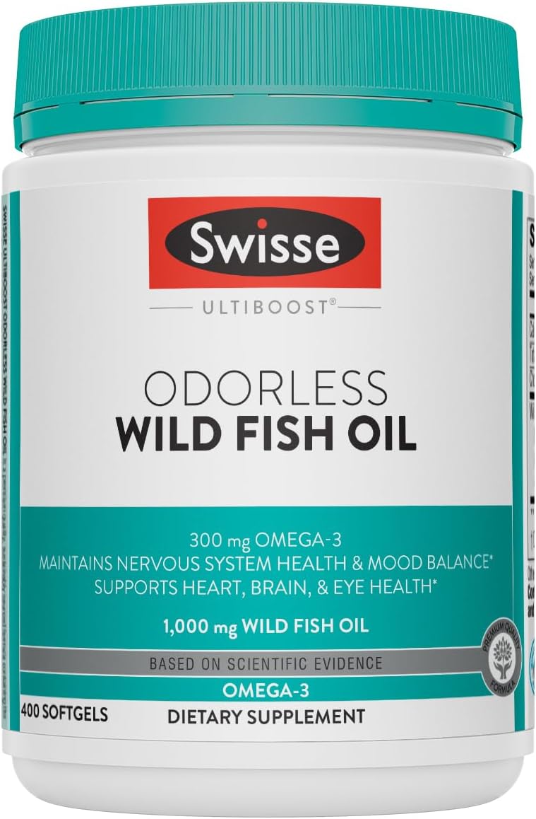Wild Fish Oil Omega 3 Supplements for Women and Men 1000 mg Softgels | EPA DHA Fish Oil Supplements | Odorless - Helps Support Brain, Eye and Heart Health | 400 Softgel Pills