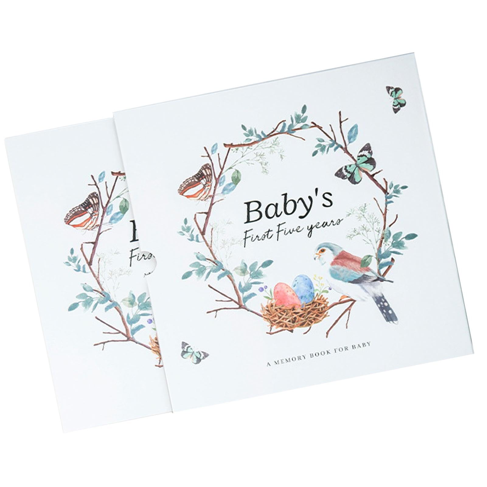 Libro de hitos para bebé, libro de registro de diario de bebé, álbum de fotos neutro de género, libro de infancia, registro de eventos desde el nacimiento hasta los 5 años