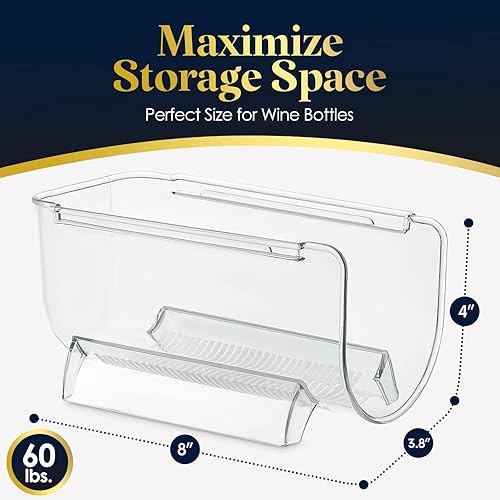 Miniatura 4 de Homeries Organizador de botellas de vino y agua, estante apilable para encimeras de cocina, mesa, despensa, refrigerador, bares, acrílico, estante