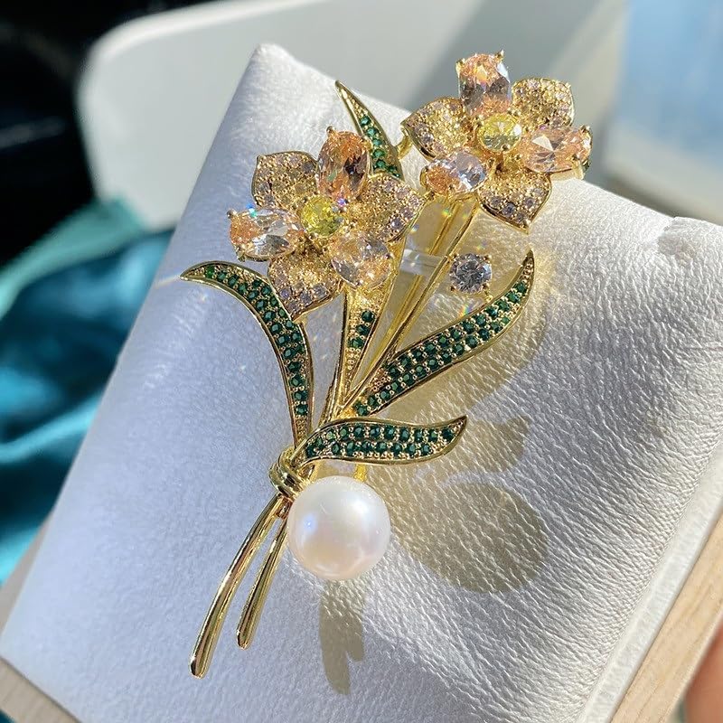Flower Brooch Micro Inlaid Zircon Chest Light Luxury Clothing Accessories image 5
