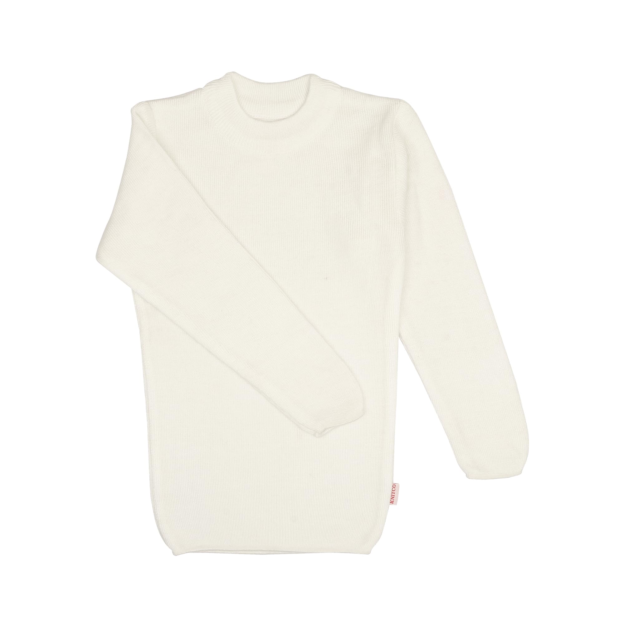 KNITCO Baby Boy's Acrylic Round Neck Sweater (T/N Plain skivi_White_12 Months-24 Months) - Image 2 thumbnail