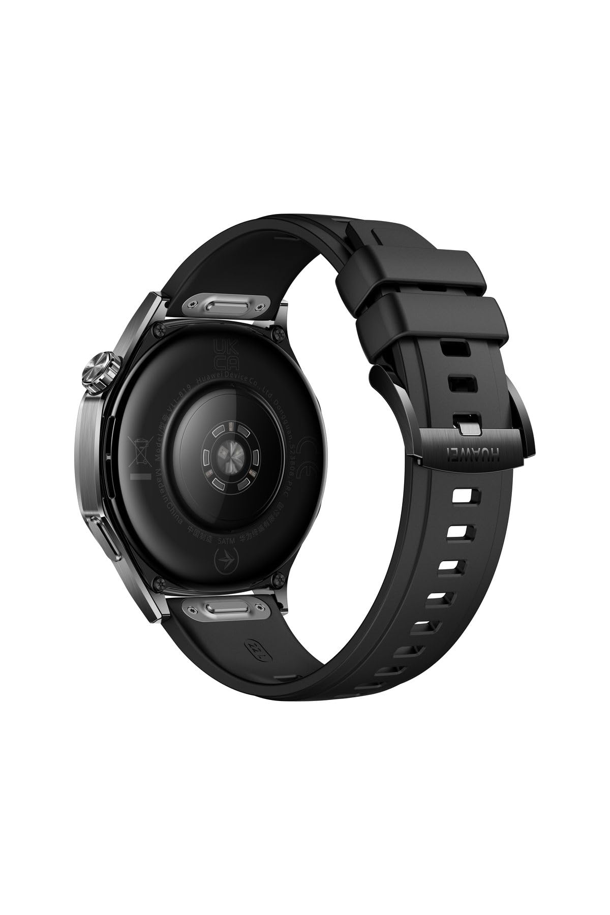 Montre connectée Huawei Watch GT 5 46 mm acier inoxydable avec bracelet en fluoroélastomère Noir