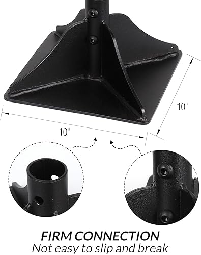 Miniatura 2 de Walensee Manija de acero de 48 pulgadas, mango de acero de 10 x 10 pulgadas con agarre de goma para ahorrar trabajo, herramienta ideal para nivelar