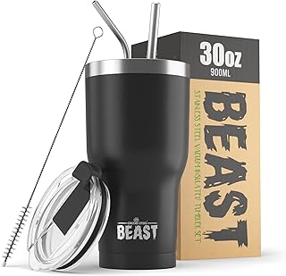 BEAST Bicchiere 30oz in Acciaio Inossidabile con Isolamento a Vuoto Tazza da Caffè a Doppia Parete Confezione Regalo Pacchetto By Greens Steel