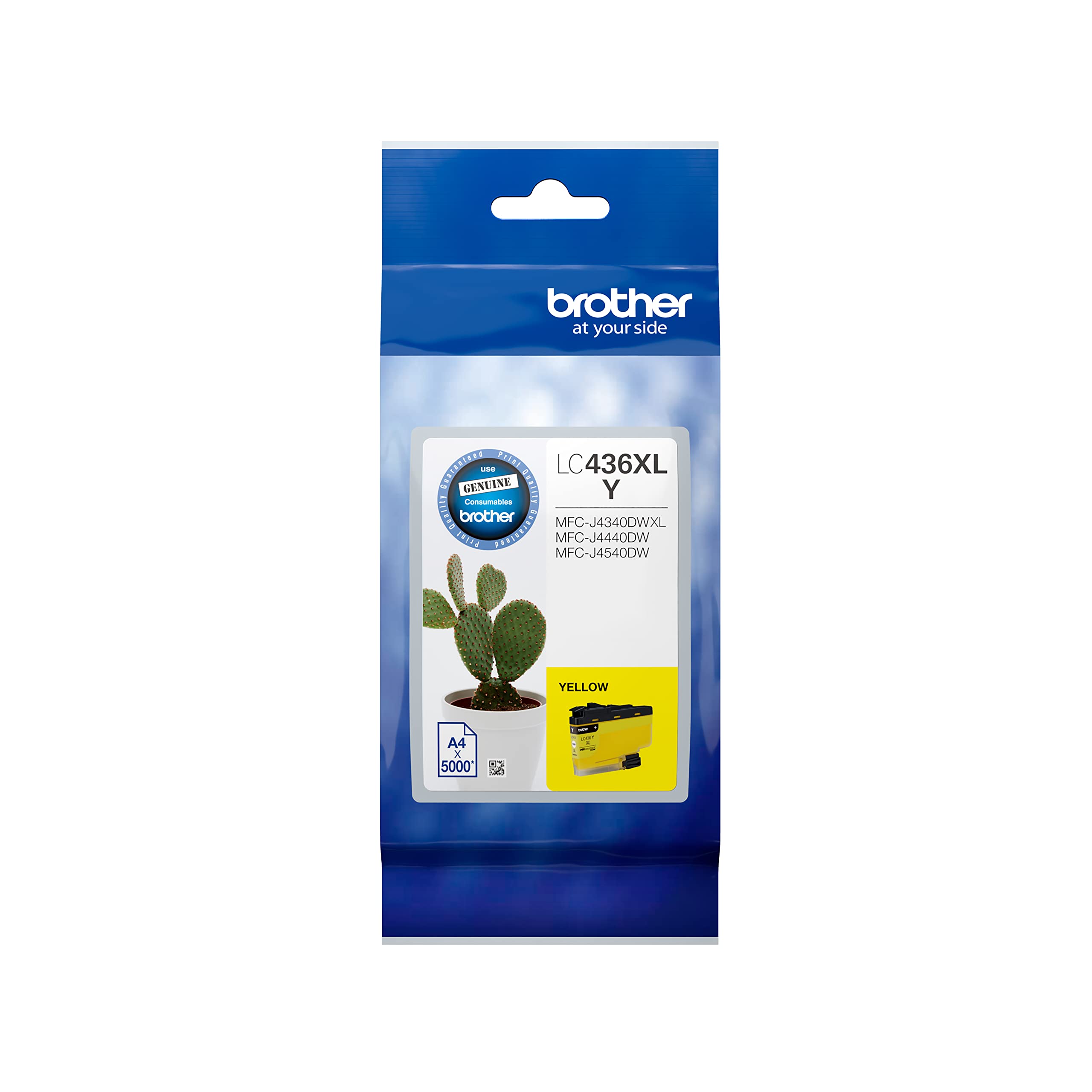 brother LC436XLY - Cartuccia d'inchiostro originale ad alta resa, colore giallo, fino a 5000 pagine (LC-436XLY), compatibile con: MFC-J4440DW, MFC-J4540DW, MFC-J4340DW XL