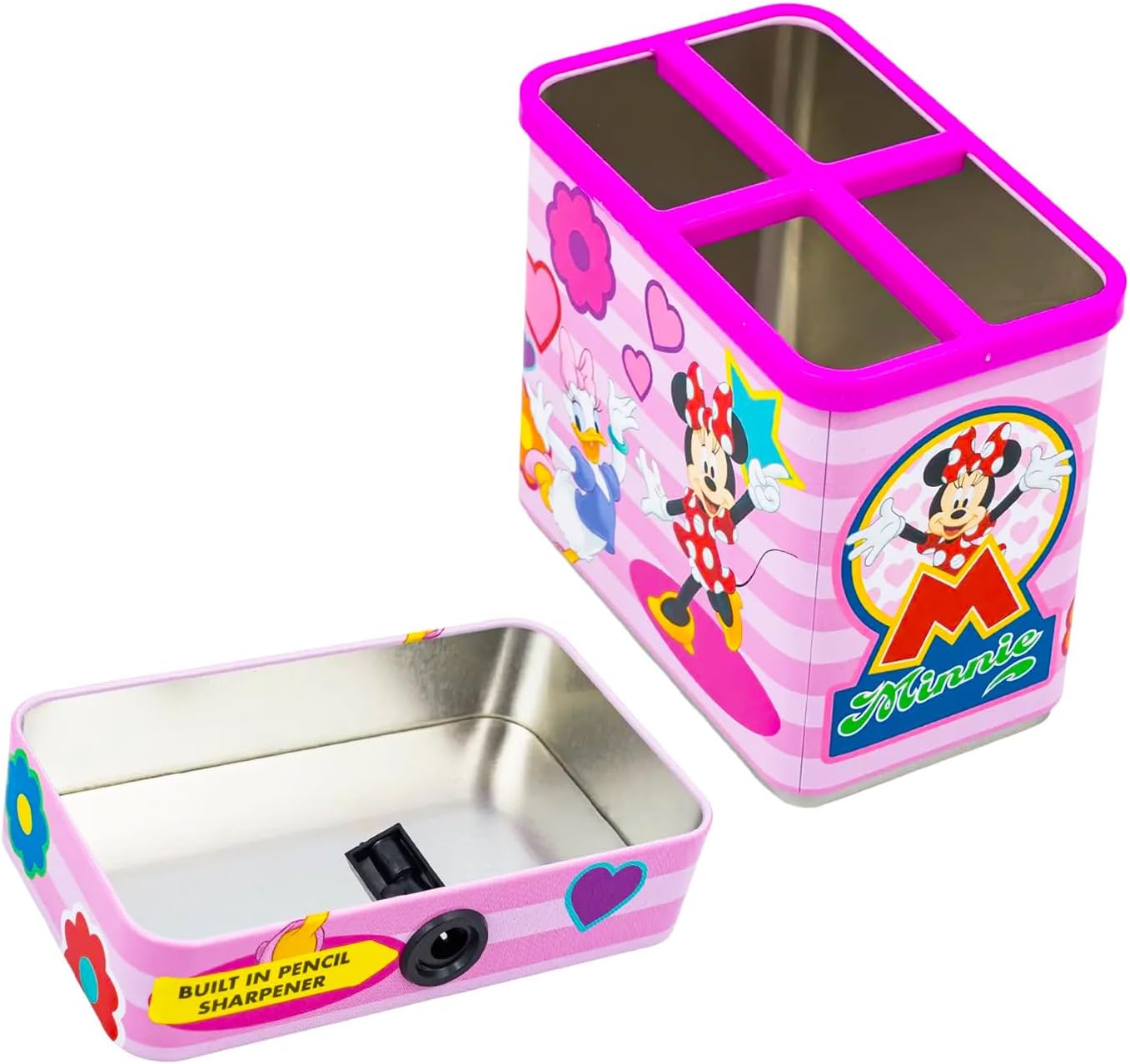 Minnie Mouse Pen & Pencil Holder Set - Bundle of Disney Desk Organizer, Sharpener, Stickers, More | Minnie Mouse School Supplies Stationery Pack image 4