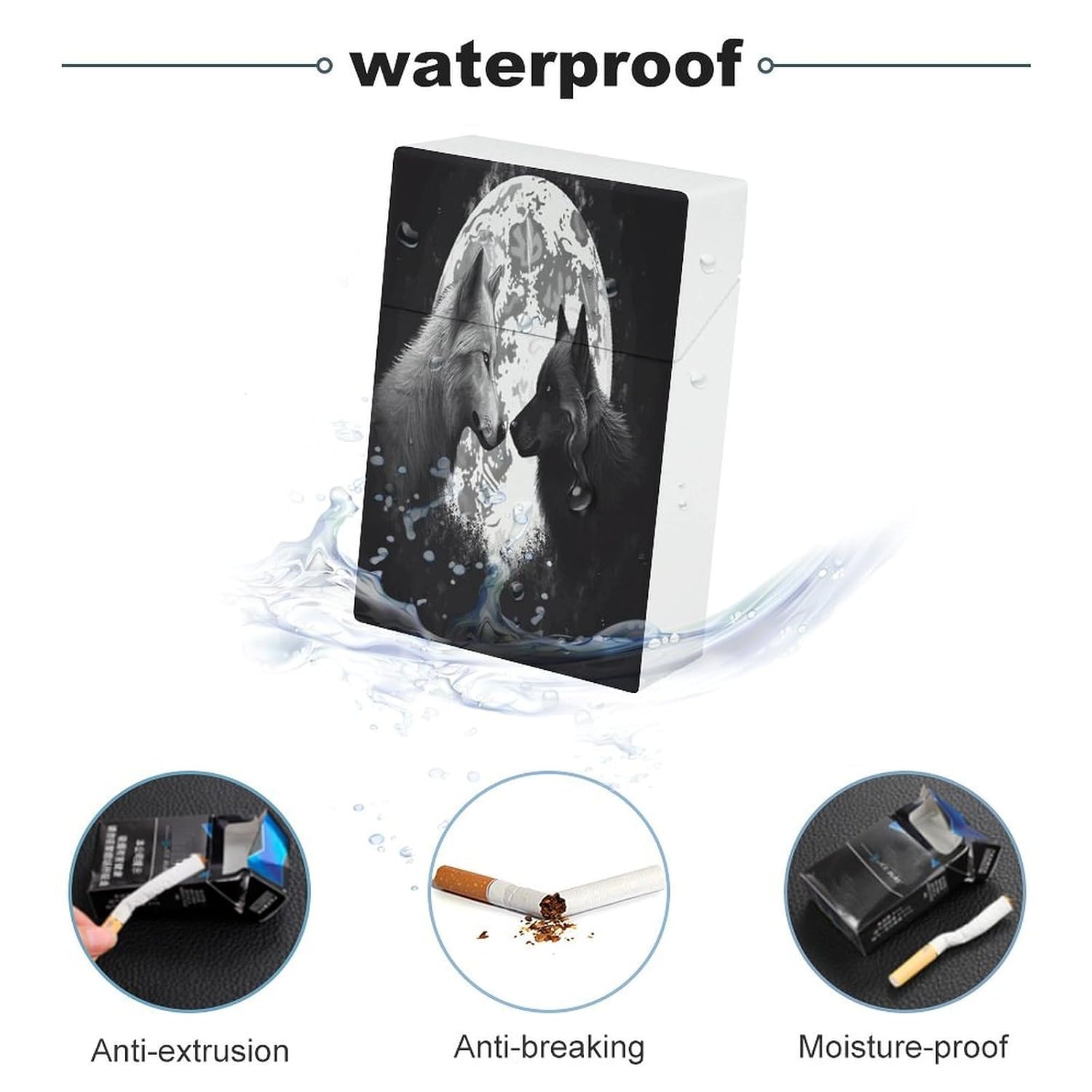 20PCS Wolves Cigarette Case Hard Shell for Men Women image 3
