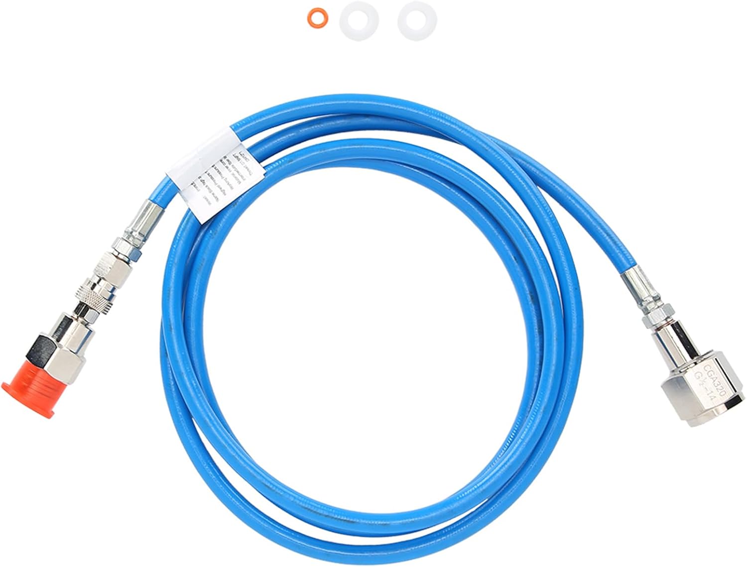 Soda Machine CO2 Adapter with High High Pressure Electroplating Polyurethane External Hose, CGA320 Co2 Tank Direct Adapter to TR21-4 G1/2 Soda Water Machine Stream 2m 6.6ft
