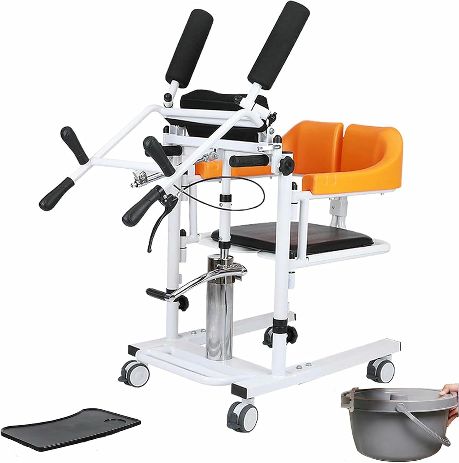 240 lb Home Care Mobility Transfer Chair, Capacity Patient Lift Transfer Chair for Home, Hydraulic Patient Lift Chair for Elderly Adults