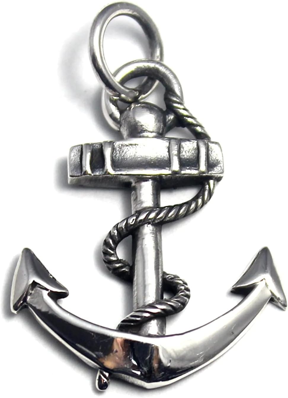 COSUMOSU Nautical Anchor 925 Sterling Silver Pendant - rope