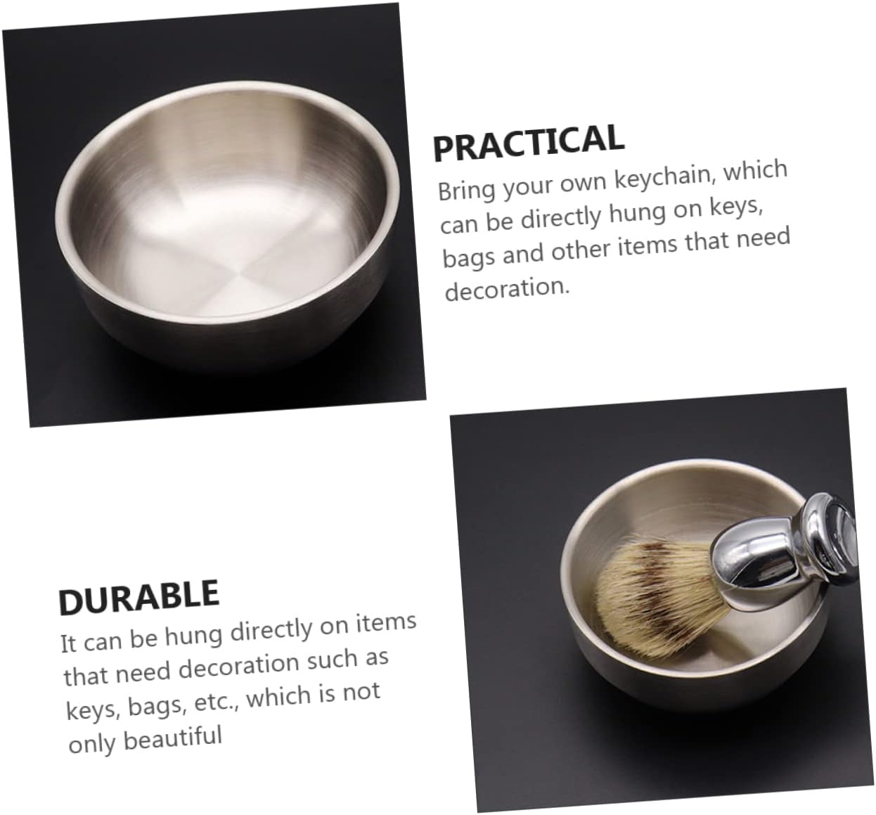 Wet Shaving Brush Set Nylon Bristles and Shaving Bowl 2-Piece Kit for Men and Lathering