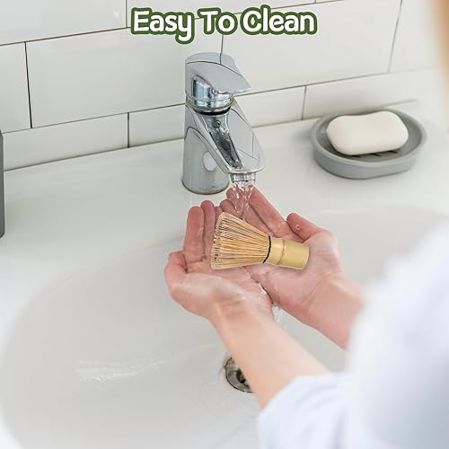 Miniatura 6 de Juego de batidor tradicional de matcha, kit de juego de matcha de bambú, juego de té matcha con batidor, cuchara de té, cuchara de matcha, tamiz