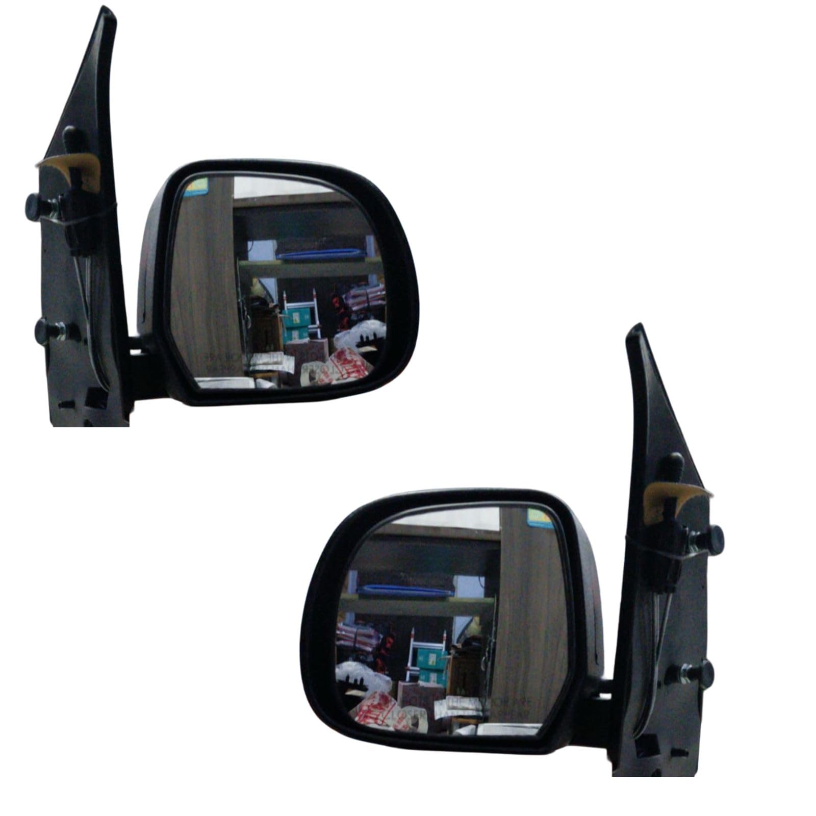 K D Side/Door Mirrors for Datsun Redi Go VX, Adjustable, Black (Pair)