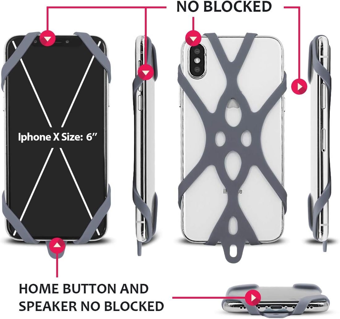 2 in 1 Cell Phone Lanyard Rocontrip Strap Case Holder with Detachable Neckstrap Universal for Smartphone iPhone 8,7 6S iPhone 6S Plus,Samsung Galaxy Google Pixel 4.7-5.5 inch (Gray x 2)