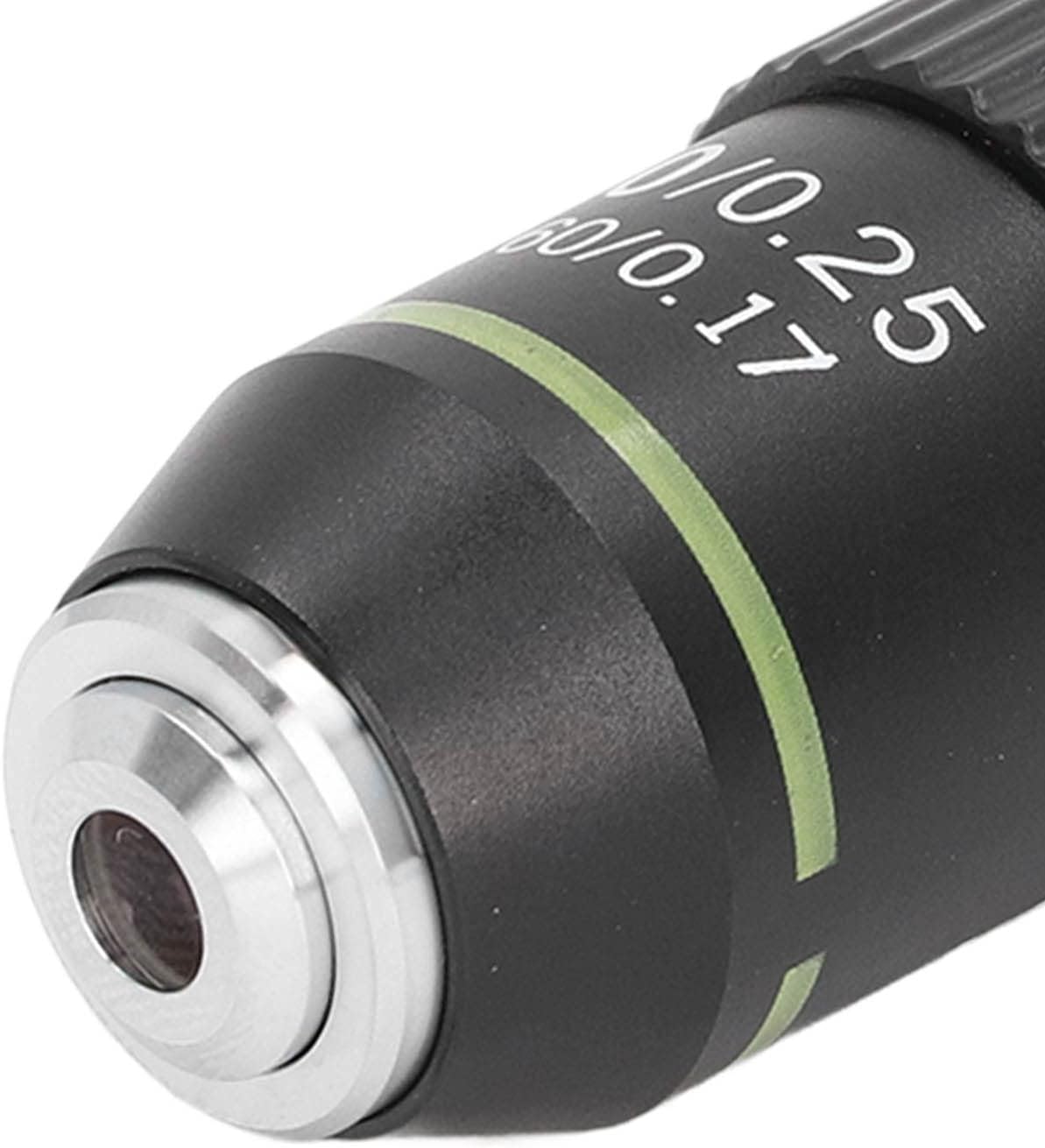 Achromatic Objective Lens 10X High Power Microscope Lens 20.2mm Interface Standard RMS Microscope Eyepiece Replacement