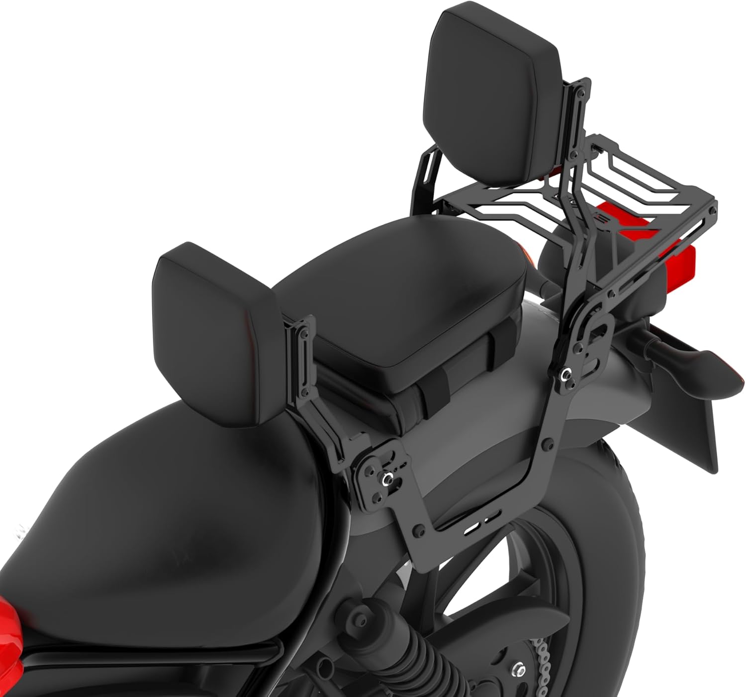 Set of Double Backrest with Extra Padding for the Rear Seat, Radiator Guard, and Headlamp Guard Compatible with CMX500 and CMX300