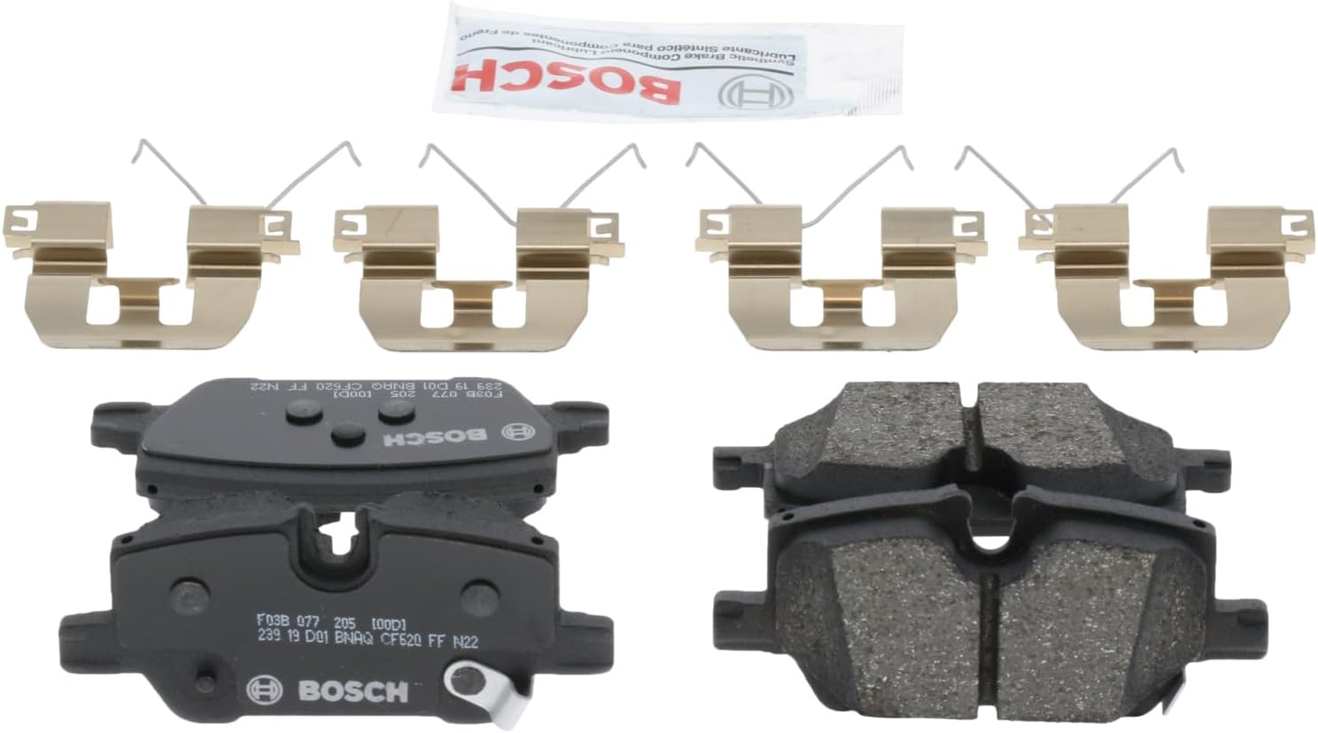 BOSCH BC2308 QuietCast Premium Ceramic Disc Brake Pad Set - Compatible with Select Buick Encore GX; Chevrolet Trailblazer; REAR