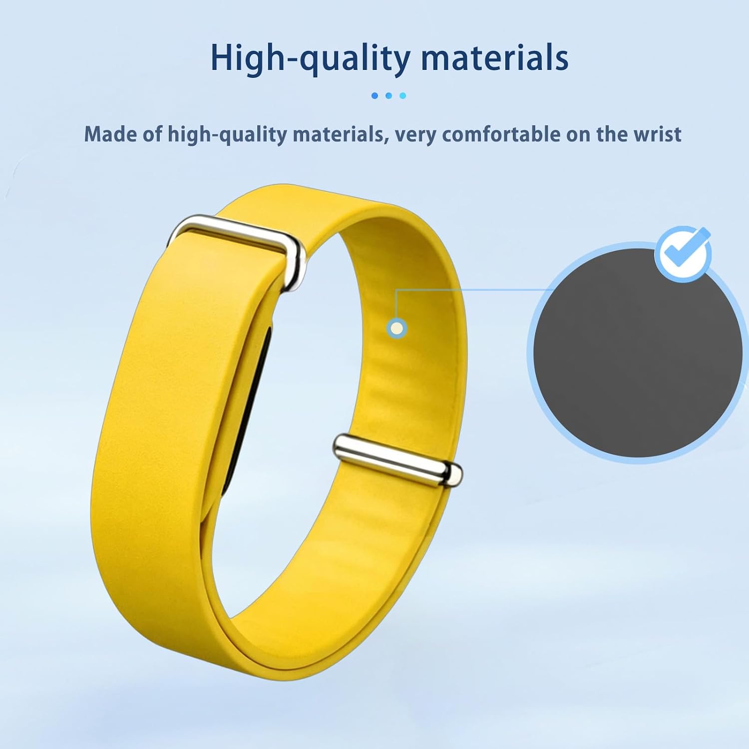 NOUKAJU Band for Google Fitbit Air, Fitness Tracker Replacement Band,Soft Silicone Strap,Loop Adjustable Wristband,Women Men,Replacement Strap for Google Fitbit Air Fitness Tracker(Yellow) image 3