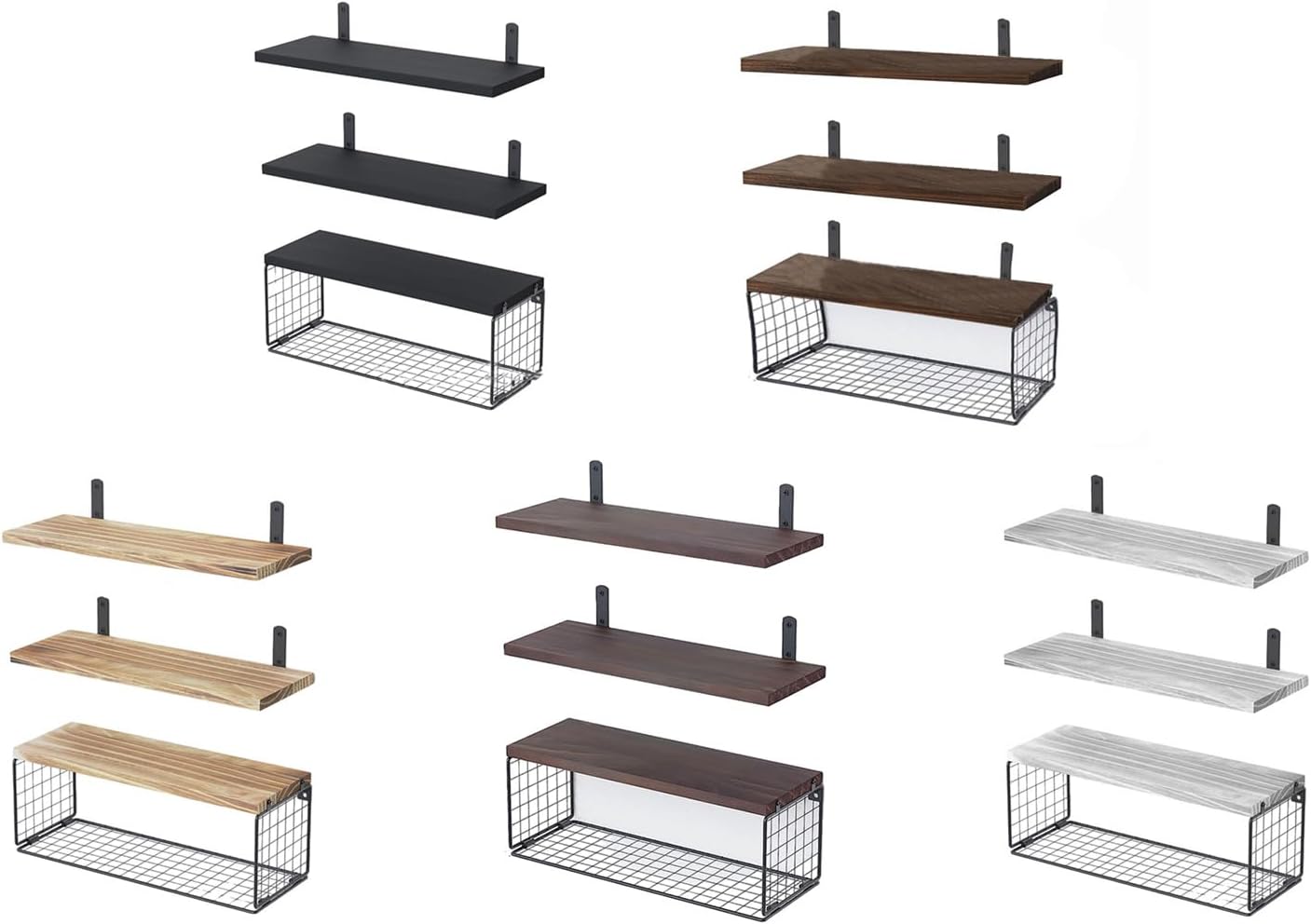 Practical Bathroom Floating Storage Shelves with Elegant Color Set of 3 Wood Wall Mounted for Organized Bathroom