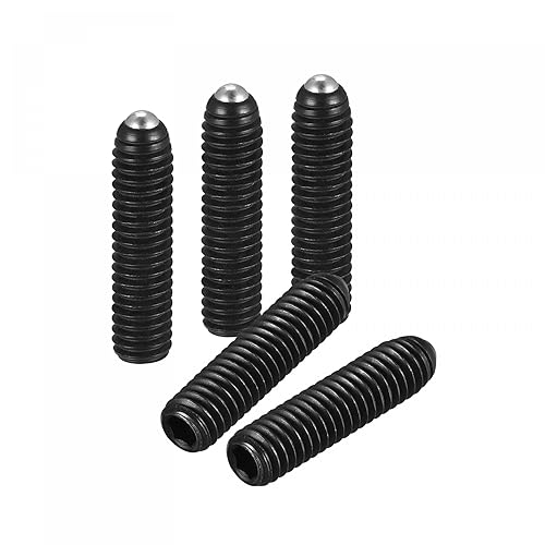 Miniatura 47 de uxcell Tornillos de fijación de punta de bola, 10 piezas M5 x 0.394 in de acero de alto carbono Métrico Spring Hex Socket Grub Tornillo