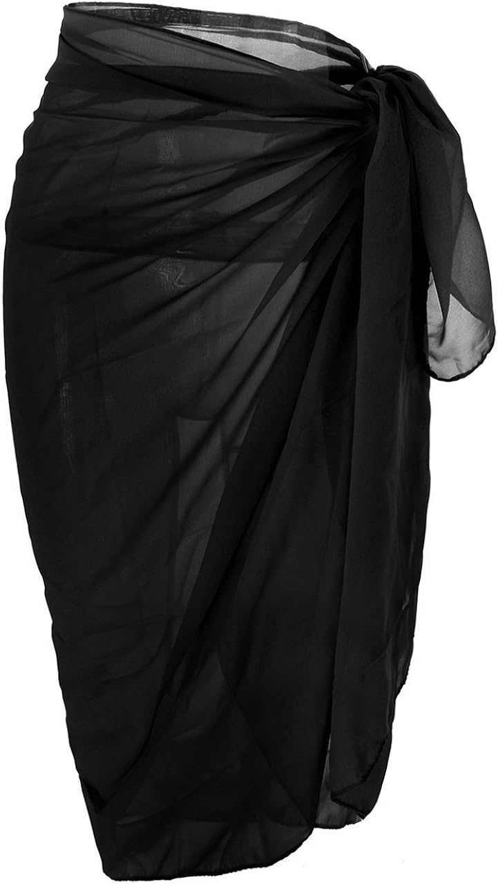 Weecreeture Women Swimwear Chiffon Cover up, Sheer Bathing Suit Cover ups Wrap, Summer Beach Wrap Skirt Plus