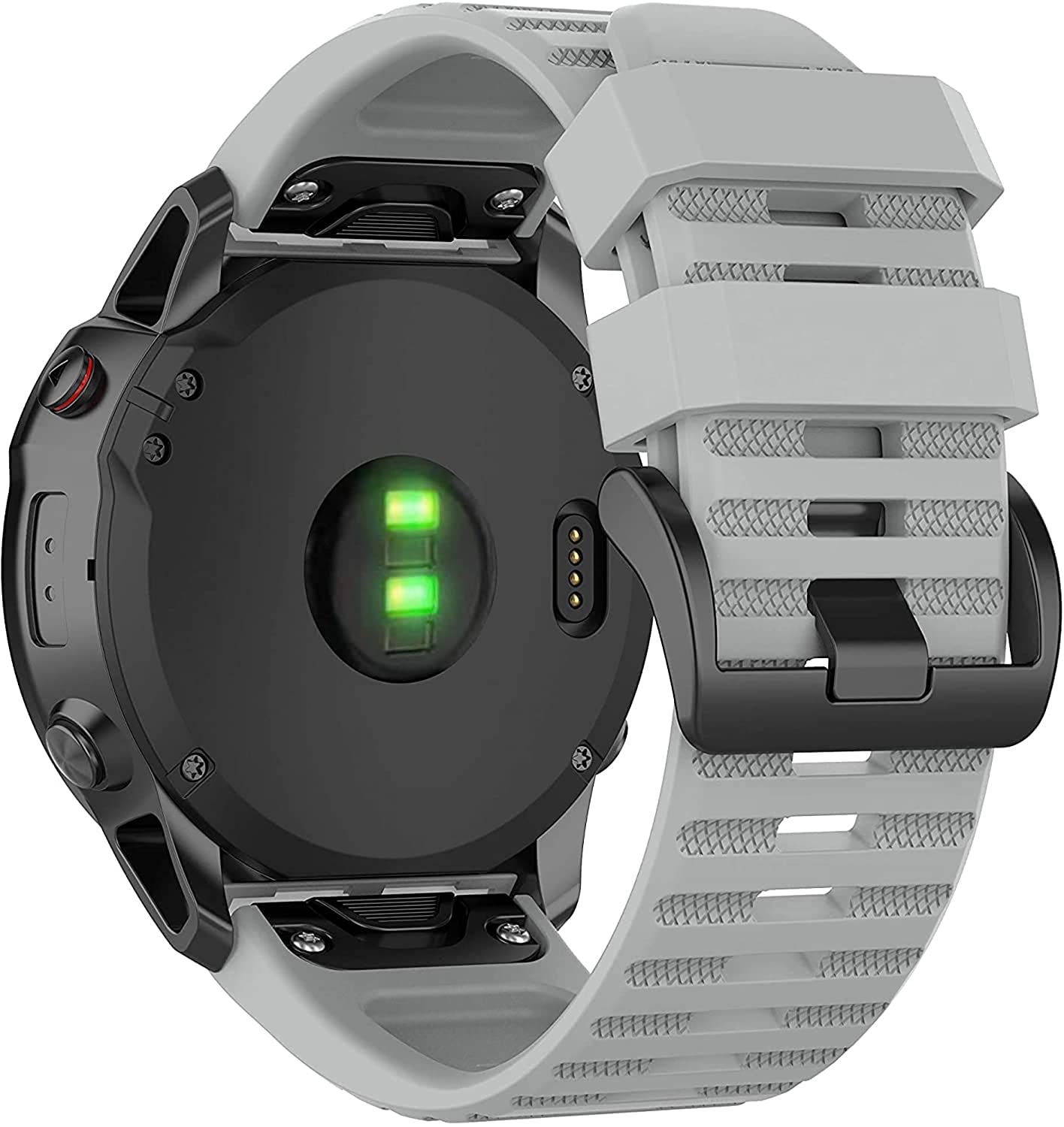 Zitel® Watch Band Compatible with Garmin Fenix 7X, Fenix 6X/6X Pro, Fenix 5X/5X Plus, Fenix 3/3 HR, Descent MK1, D2 Delta PX, D2 Charlie, 26mm Sport Strap (Gray)