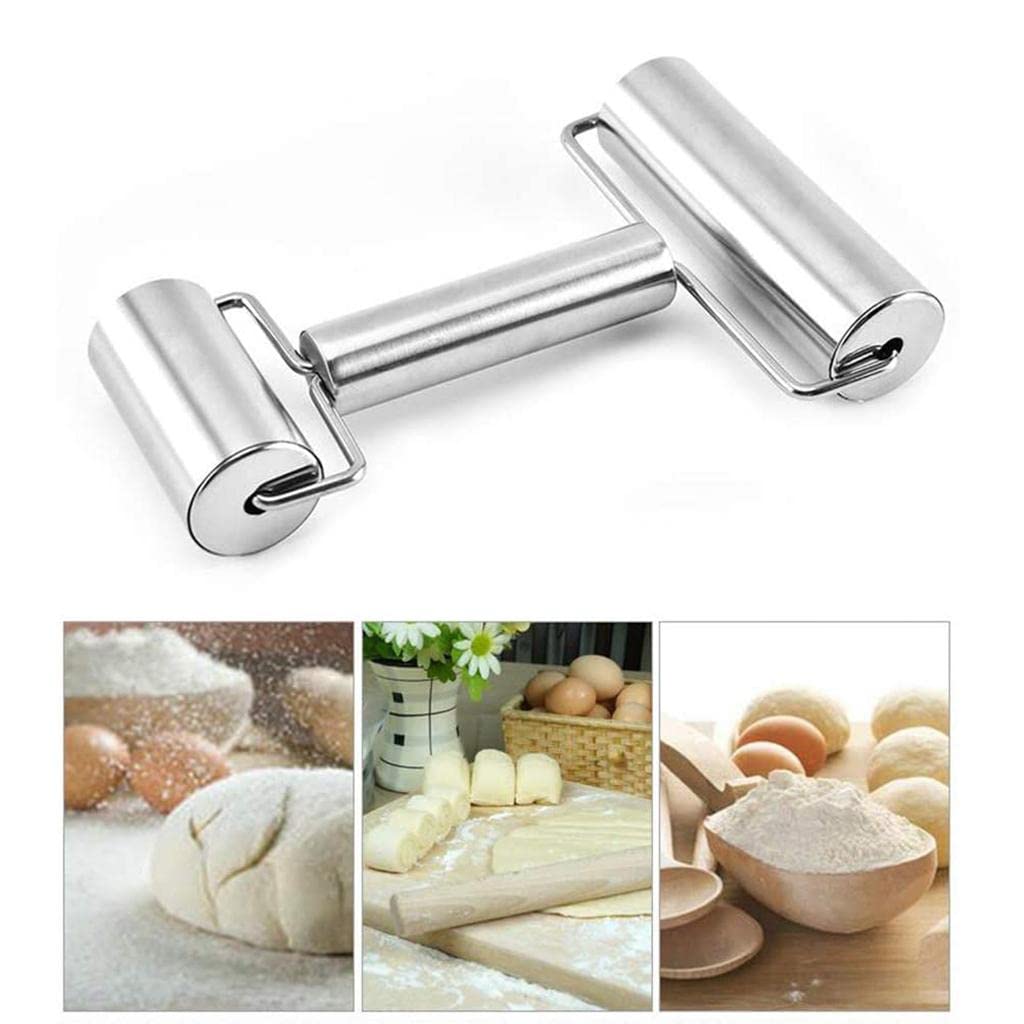 3 Rodillos de Acero Inoxidable de para Obtener Pasteles Perfectamente Lisos Y con Un Impecable.