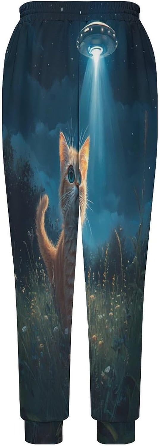 Funny Cat Men's Pants Athletic Workout Sweatpants Jogger Casual Pant for Sports Home
