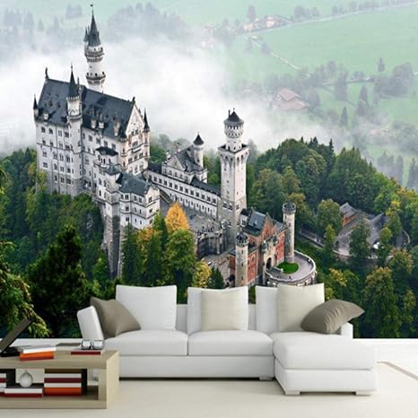 Amazon Xueshao 写真壁紙ヨーロッパ城古代建物テレビソファ背景壁紙リビングルームレストラン壁紙壁画 1x100cm 壁紙