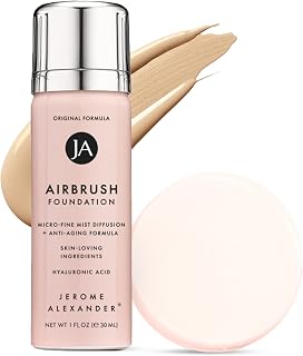 MagicMinerals AirBrush Foundation by Jerome Alexander, Mini Travel Size 1FL Oz, Easy Application Spray Makeup with Anti-aging Ingredients for Smooth Radiant Skin - Light Medium