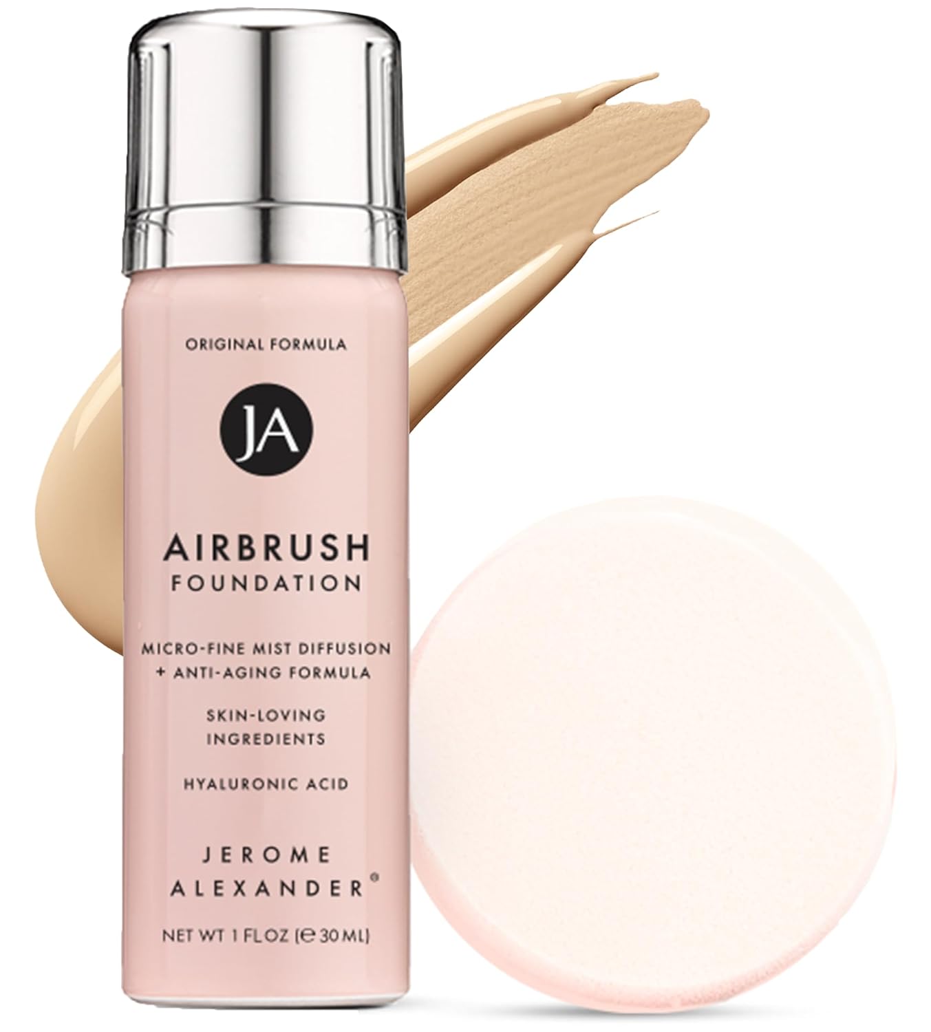 MagicMinerals AirBrush Foundation by Jerome Alexander, Mini Travel Size 1FL Oz, Easy Application Spray Makeup with Anti-aging Ingredients for Smooth Radiant Skin - Light Medium