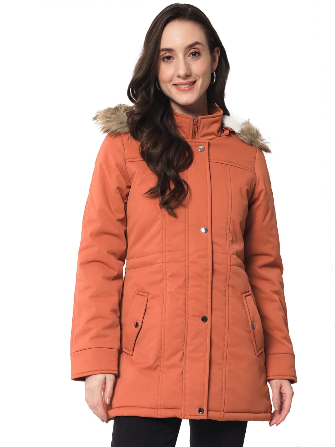 trufit Women Peach Full Sleeves Solid Cotton Jacket With Removable Hood_3XL-picture-30
